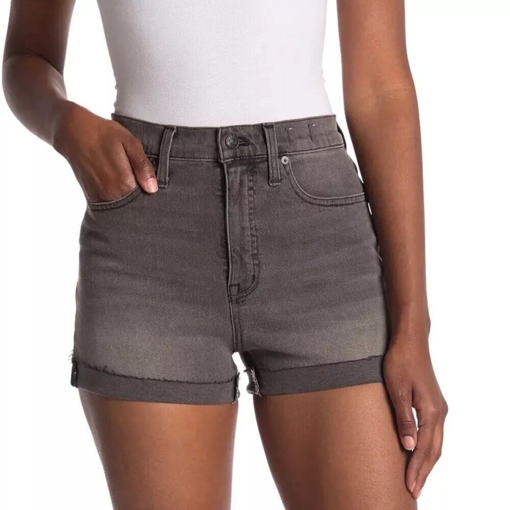 Madewell The High Rise Denim Shorts Slater Wash Grey Jean Shorts Size 31